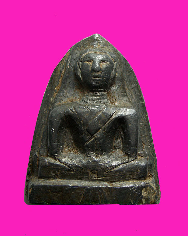 พระนั่งปางสมาธิ เนื้อตะกั่วสนิมแดง ศิลป์อยุธยา