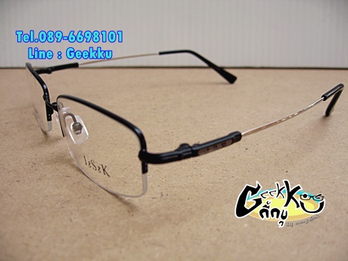 กรอบแว่นตา J&S&K ทรงครึ่งกรอบ สีดำทำจาก TiTANIUM โค้ง ดัด บิด งอได้