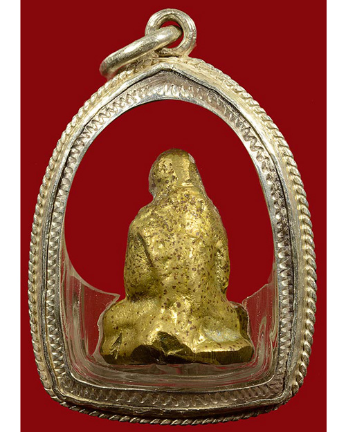 รูปหล่อหลวงพ่อเขียน สํานักขุนเณร พิจิตร รุ่นหอเตี๊ยะปี2499เนื้อทองผสมมีบัตรรับประกัน/วบ51