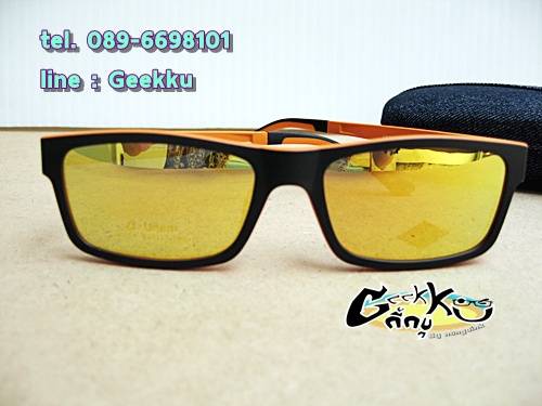 กรอบแว่นตา Cooper  (6001-col.2) **ของแท้ ** ทรงกรอบเต็มสีดำด้านในสีส้ม  มีคลิปกันแดด (เลนส์ Porarize