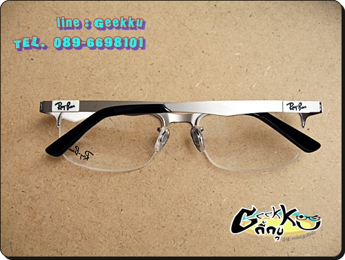 กรอบแว่นตา Ray Ban (R15) ทรงครึ่งกรอบสีเงิน 