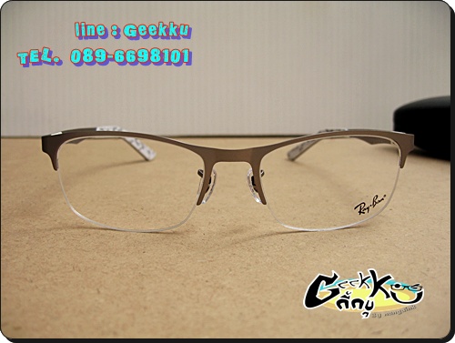 กรอบแว่นตา Ray Ban (R15) ทรงครึ่งกรอบสีเงิน 