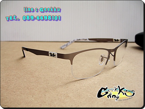 กรอบแว่นตา Ray Ban (R15) ทรงครึ่งกรอบสีเงิน 