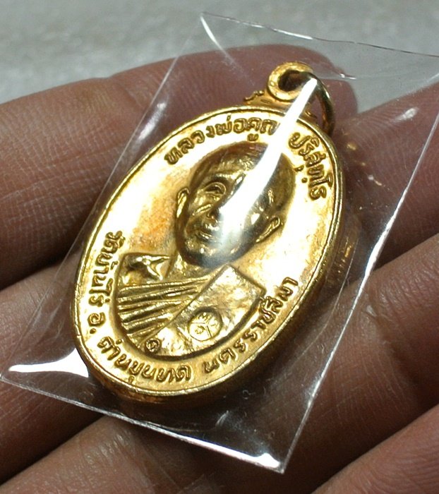 เหรียญหลวงพ่อคูณ รุ่น วัดตลาดไทรเก่า ปี 22 บล็อกมีเม็ดตา เนื้อกะใหล่ทอง