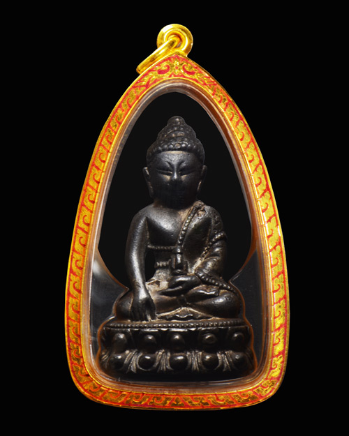 พระกริ่งโฆษะปัญโญ หลวงปู่คำพันธ์ วัดธาตุมหาชัย จ.นครพนม เนื้อนวะ 2534 หมายเลข1572 สภาพสวยมาก+เลี่ยม