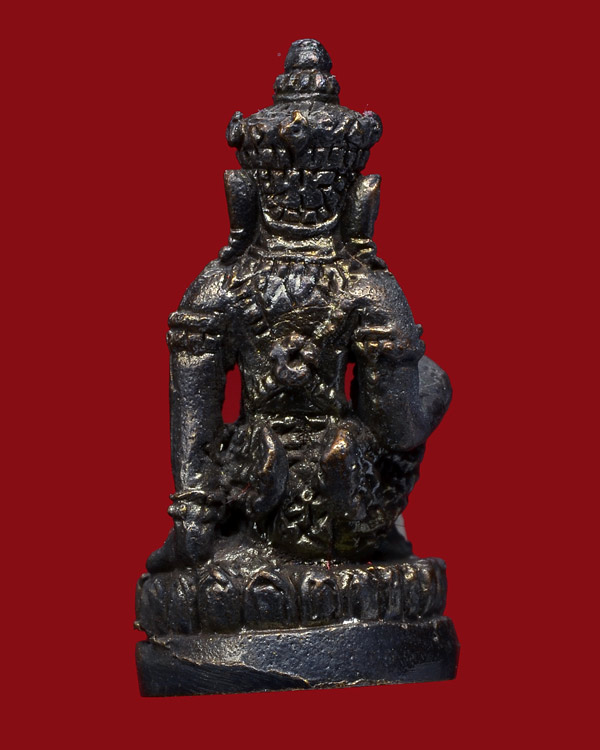 ลอยองค์จิ๋ว จตุคามรามเทพ รุ่นเงินไหลมา 3 เนื้อนวโลหะ ขนาด 2 CM. พร้อมกล่องเดิมจากวัด