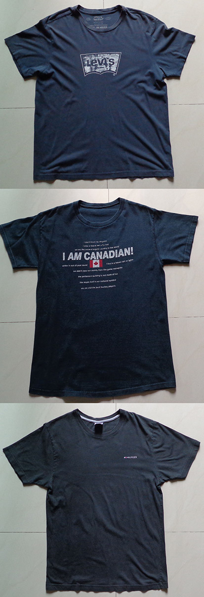 เสื้อ LEVI'S  + CANADIAN สีดำ + TOMMY HILFIGER ของแท้  ได้ไปทีเดียวเบอร์ M ทั้ง3ตัวครับ