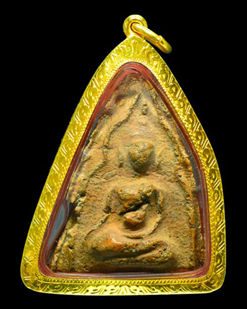 พระขุนแผนพลายคู่ตัดเดี่ยว กรุบ้านกร่าง จ.สุพรรณบุรี พิมพ์หน้ามงคลกลาง เนื้อดิน+เลี่ยมทองหนาหนา+บัตร