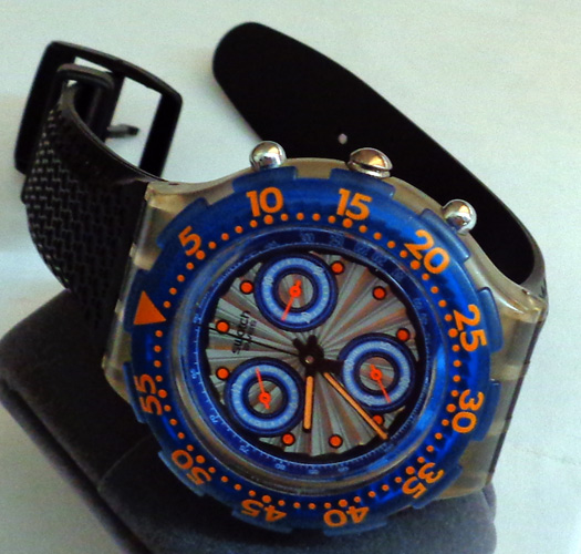 นาฬิกา swatch ของแท้ swiss สปอร์ตโครโนกราฟ man size เข็มส้มสปอร์ต 3 วงเข็ม  , ตอนนี้ในช็อปขายอยู่