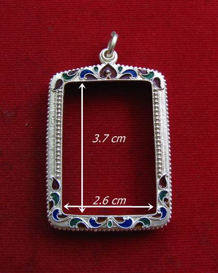 กรอบเงิน ลงยาสุโขทัย สำหรับใส่ สมเด็จ  # 3 - 16