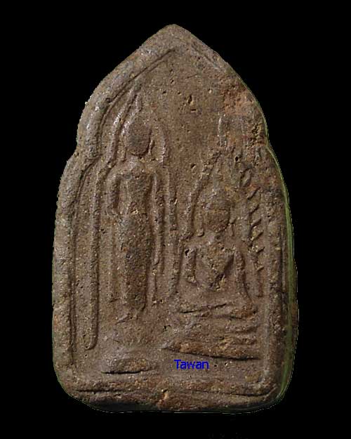 พระกรุบางยี่หน พิมพ์พุทธชินราช หลังสองพี่น้อง จ.สุพรรณบุรี เนื้อดิน ปี 2445 