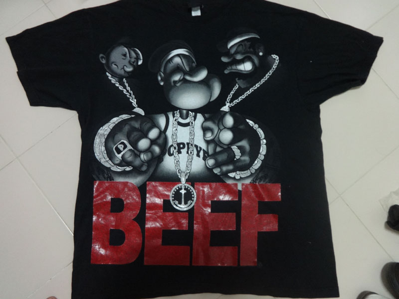เสื้อ POPEYE SCREEN สวยมากสไตร์ HIPHOP ตัวใหญ่ XL ถึง XXL ใส่ได้