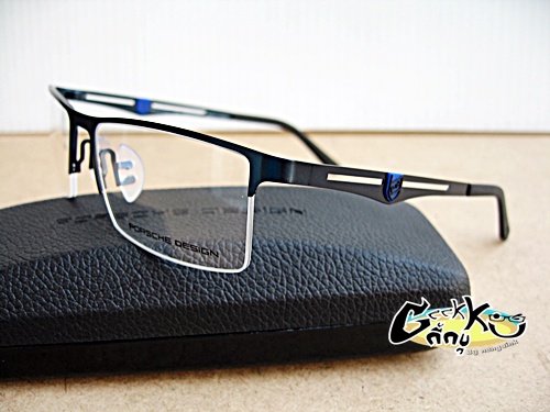 กรอบแว่นตา PORSCHE DESIGN (P8218) P-16 ทรงครึ่งกรอบสีกรม  