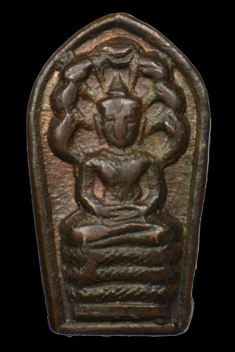 พระปรกใบมะขาม หลวงปู่โต๊ะ หลังยันต์นะ  เนื้อนวโลหะ