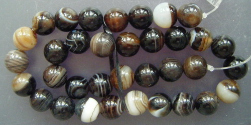 เม็ดหินอาเกต ขนาด 10 มิลลิเมตร จำนวน 35 เม็ด สำหรับประกอบงานร้อยสร้อย (04)