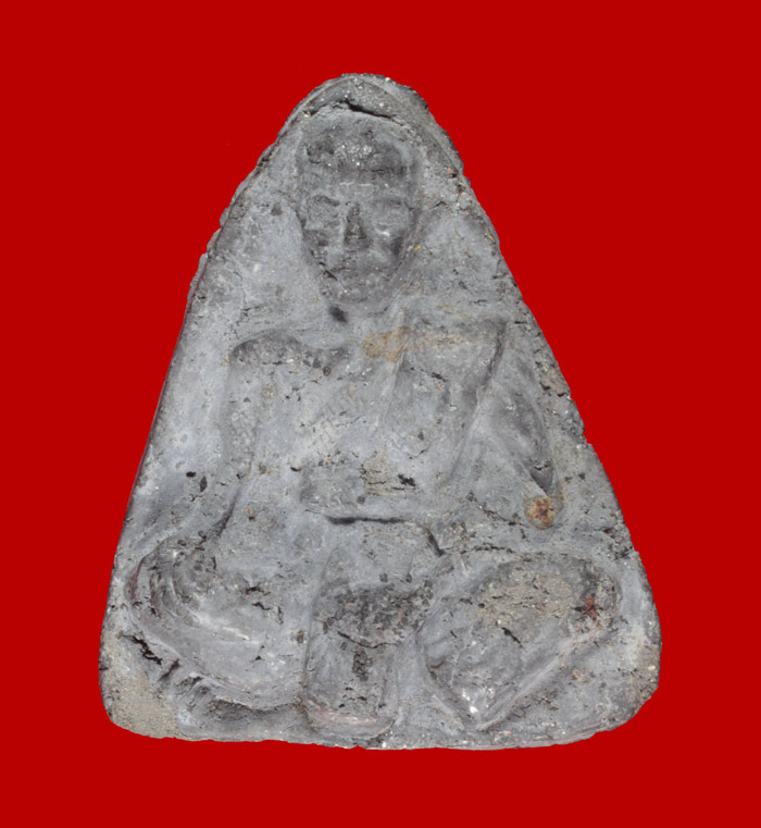 พระเนื้อผงรูปเหมือนหลวงพ่อจง พิมพ์ตรง เนื้อดำ วัดหน้าต่างนอก  ออกวัดประสาทบุญญาวาส กทม. ปี ๒๕๐๖