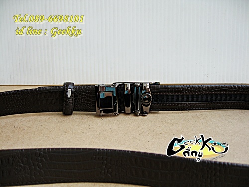 เข็มขัดหนังหัวออโต้ล๊อค สีน้ำตาล  