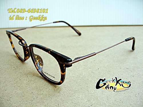 กรอบแว่นตา กรอบเต็มน้ำตาลกระ ขาสปริง