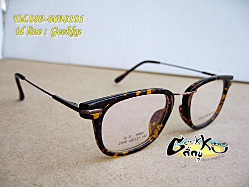 กรอบแว่นตา กรอบเต็มน้ำตาลกระ ขาสปริง