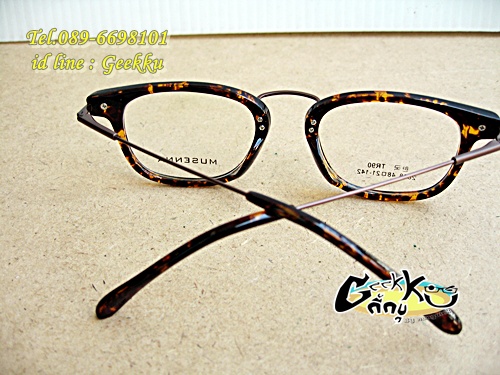 กรอบแว่นตา กรอบเต็มน้ำตาลกระ ขาสปริง