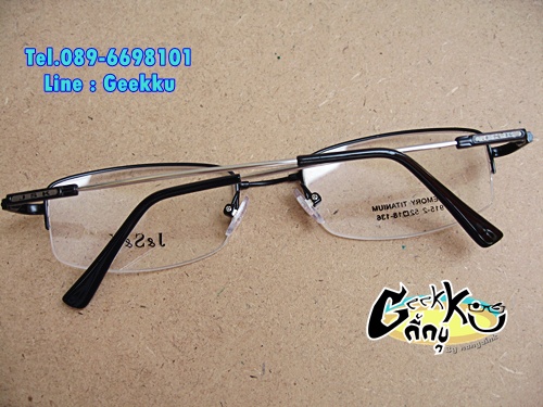 กรอบแว่นตา J&S&K ทรงครึ่งกรอบ สีดำ ทำจาก TiTANIUM โค้ง ดัด บิด งอได้