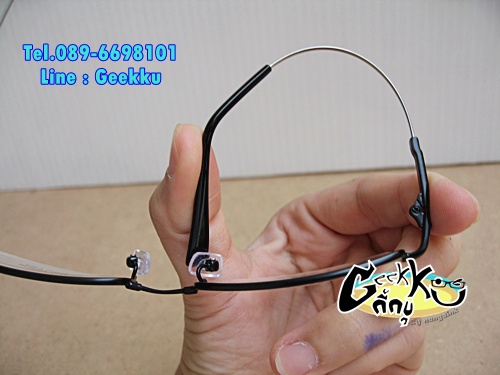 กรอบแว่นตา J&S&K ทรงครึ่งกรอบ สีดำ ทำจาก TiTANIUM โค้ง ดัด บิด งอได้