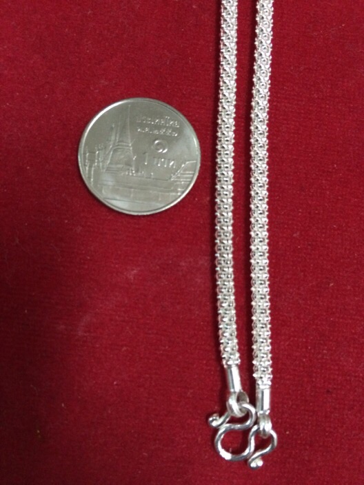 สร้อยเงิน ลายพิกุล (สวมหัวได้) ทำจาก #เงินแท้ตอกห่วง92.5% ยาว24 นิ้ว หนักประมาณ 11.5 กรัม