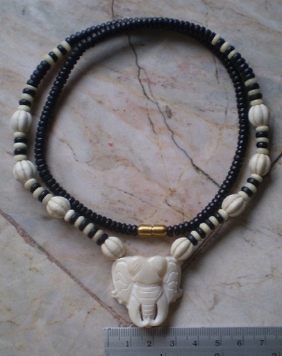 สร้อยกะลาตาเดียว บวกกระดูกช้าง  ห่วงกลางหัวช้าง เคาะเดียว 