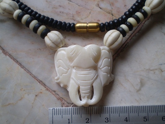 สร้อยกะลาตาเดียว บวกกระดูกช้าง  ห่วงกลางหัวช้าง เคาะเดียว 