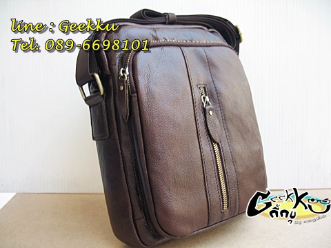 กระเป๋าสะพายหนังแท้ รุ่นซิปกลาง 