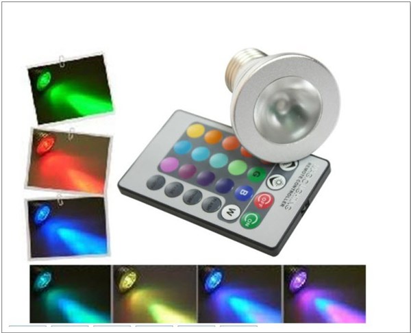 โล็ะสต็อกถูกๆ เคาะเดียว Flash LED Light หลอดไฟเปลี่ยนสีได้ 16 สี ควบคุมโดยรีโมท 001