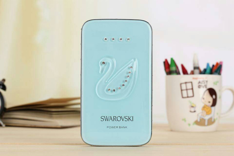 Battery Charger Power Bank 8800 mAh  ( ฟ้ากับขาว )Swarovski Crystal External Portable