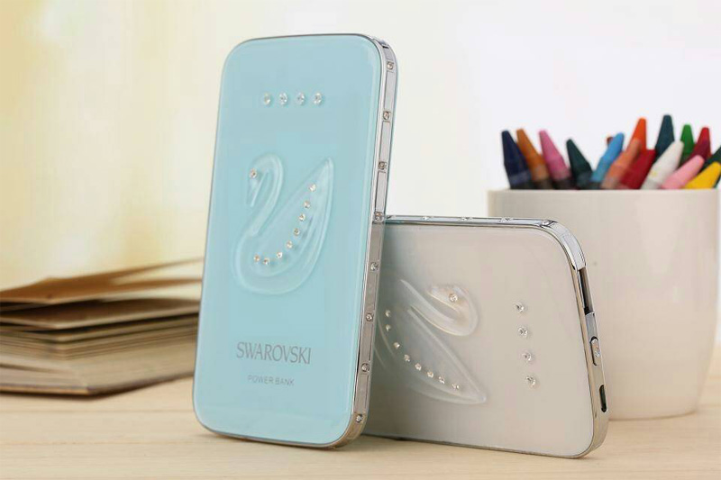 Battery Charger Power Bank 8800 mAh  ( ฟ้ากับขาว )Swarovski Crystal External Portable