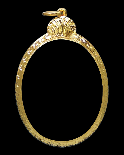 กรอบทองหัวเต่า มือ1ใส่ เหรียญเจริญพรไม่ตัดปีก หลวงพ่อคูณ วัดบ้านไร่ จ.นครราชสีมา น้ำหนัก2.09กรัม