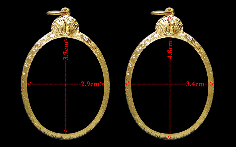 กรอบทองหัวเต่า มือ1ใส่ เหรียญเจริญพรไม่ตัดปีก หลวงพ่อคูณ วัดบ้านไร่ จ.นครราชสีมา น้ำหนัก2.09กรัม