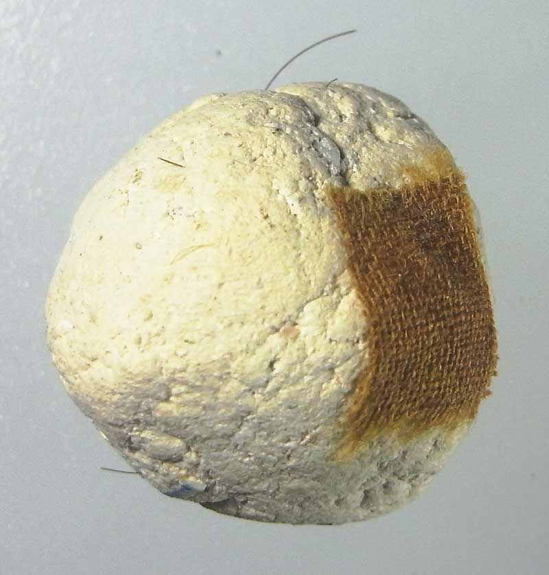 ลูกอมเนื้อผงรุ่นแรก ติดจีวร หลวงพ่อตัด วัดชายนา หลวงพ่อจารหมึก มวลสารเดียวกันกับผงล็อกเก็ตรุ่นแรก