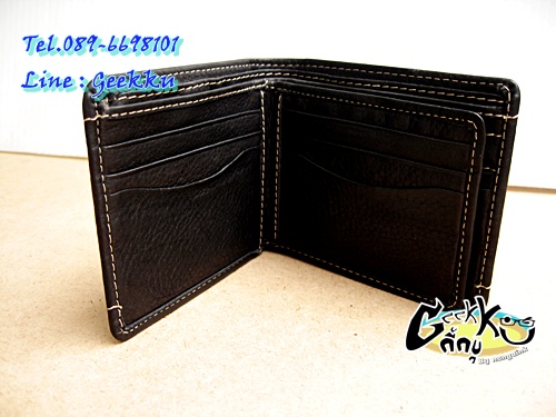 กระเป๋าตังค์ Tough (T06) หนังแท้สีดำ หนังชามัวร์  สวยค่ะ  