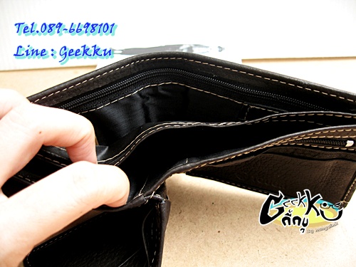 กระเป๋าตังค์ Tough (T06) หนังแท้สีดำ หนังชามัวร์  สวยค่ะ  