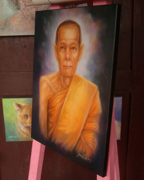 ภาพวาดสีน้ำมัน หลวงปู่โต๊ะ วัดประดู่ฉิมพลี ขนาด 30x40 cm.งานเพ้นท์บนผ้า canvas เป็นงานต้นแบบครับ