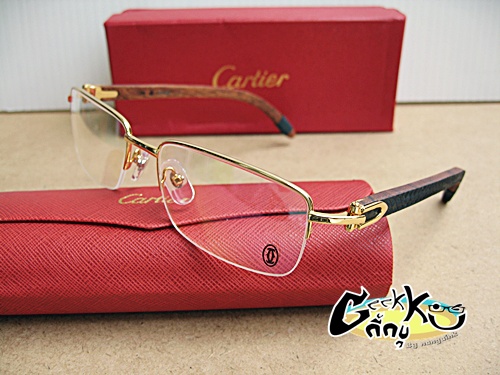 กรอบแว่นตา Cartoer (02) ครึ่งกรอบสีทอง ขาสปริง สวย หรูมากค่ะ พร้อมกล่อง ผ้าเช็ดแว่น