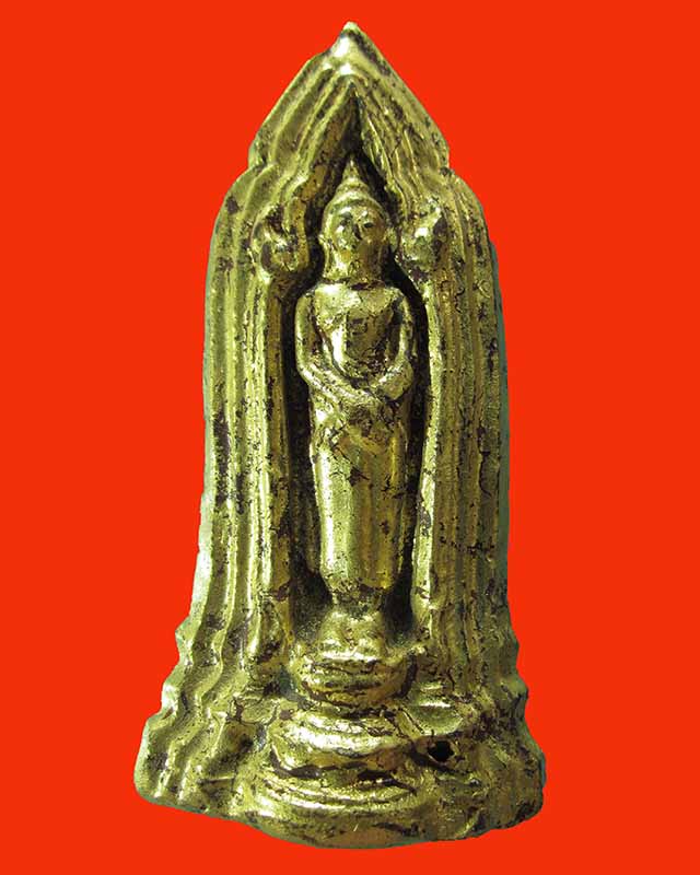 พระโคนสมอ  พิมพ์ถวายเนตร เนื้อดิน ปิดทองเก่า อยุธยา