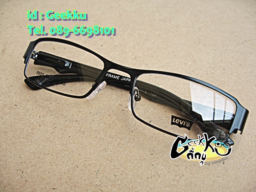 กรอบแว่น Levi's สีดำ ขาสปริง  เคาะเดียว 