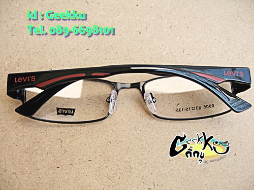 กรอบแว่น Levi's สีดำ ขาสปริง  เคาะเดียว 