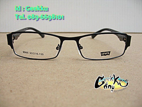 กรอบแว่น Levi's สีดำ ขาสปริง  เคาะเดียว 