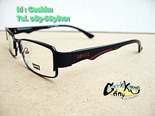 กรอบแว่น Levi's สีดำ ขาสปริง  เคาะเดียว 