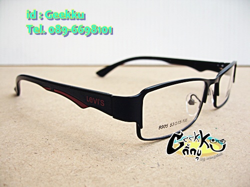 กรอบแว่น Levi's สีดำ ขาสปริง  เคาะเดียว 