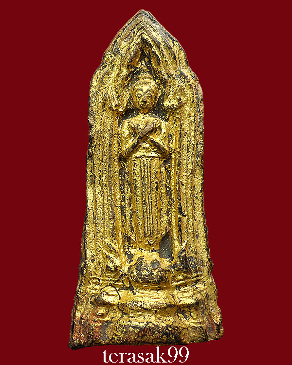 พระโคนสมอ กรุวังหน้า ปางรำพึง เนื้อดินลงรักปิดทองสวยๆ