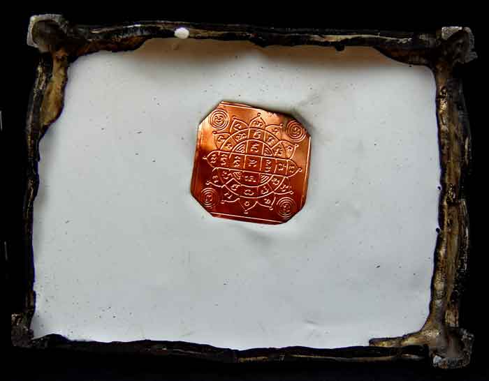 หลวงพ่อเงินเนื้อทองเหลืองรมดำ หน้าตัก 5 นิ้ว ใต้ฐานอุดแผ่นยันต์โภคทรัพย์ วัตถุมงคลเสริมสิริมงคล เส