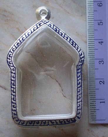 ตลับเงินลงยาเต็มใบ  ใส่พระขุนแผนผงพราย พิมพ์ใหญ่ เคาะเดียว 