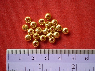 เม็ดทองแท้ 90   ขนาด 5มิล จำนวน 20เม็ด  เคาะเดียว